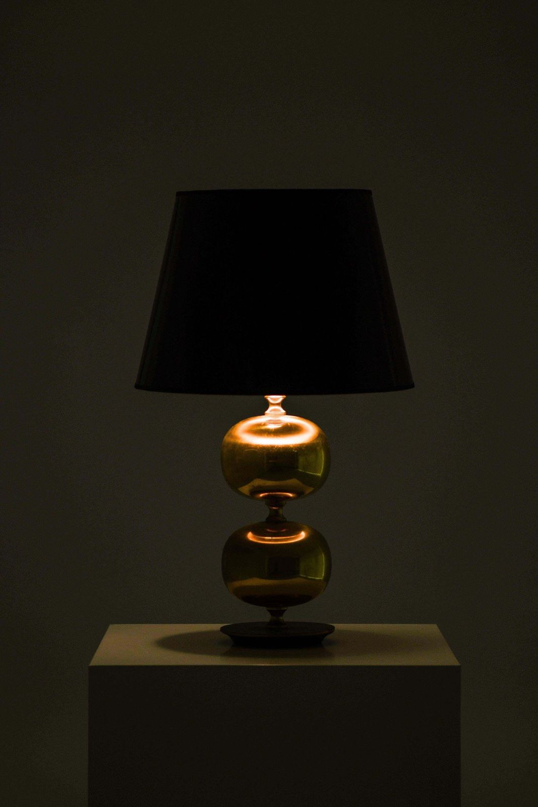 Pair Of Golden Table Lamps In Brass By Henrik Blomqvist, 1960s photo 5985.0