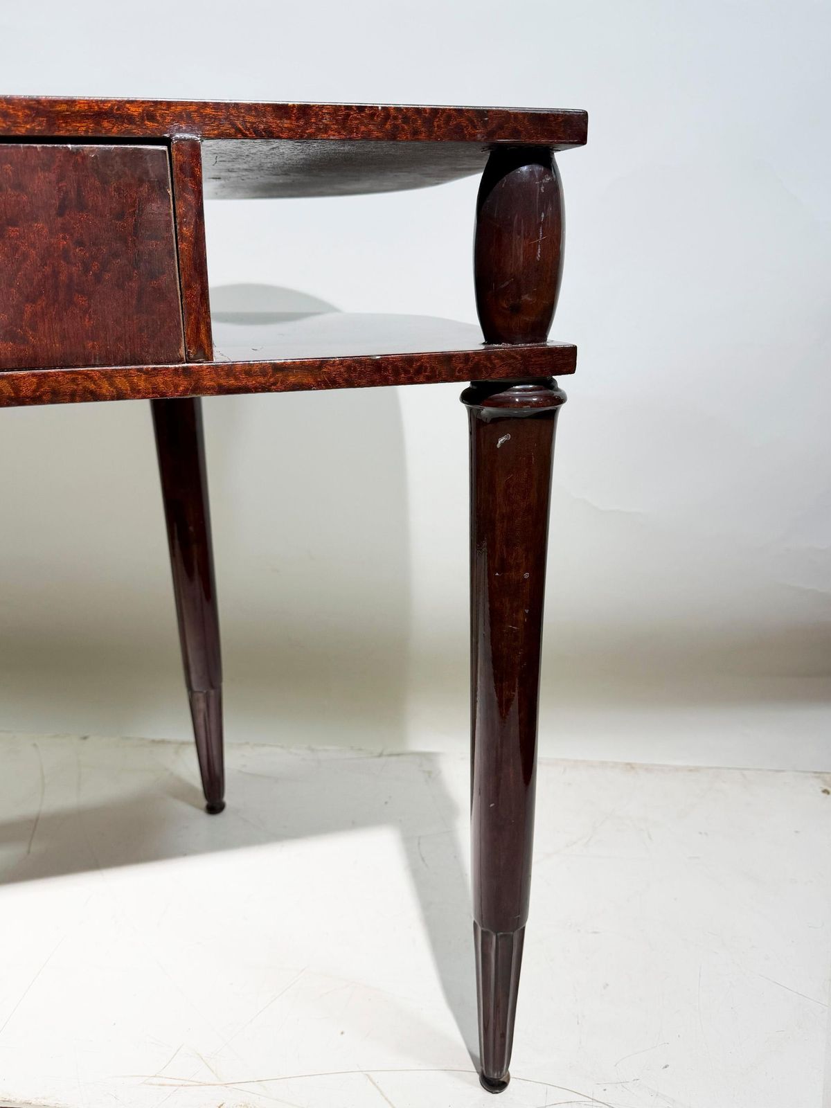Furniture Art Deco Writing Desk With Fluted Legs, Circa 1940s, France photo