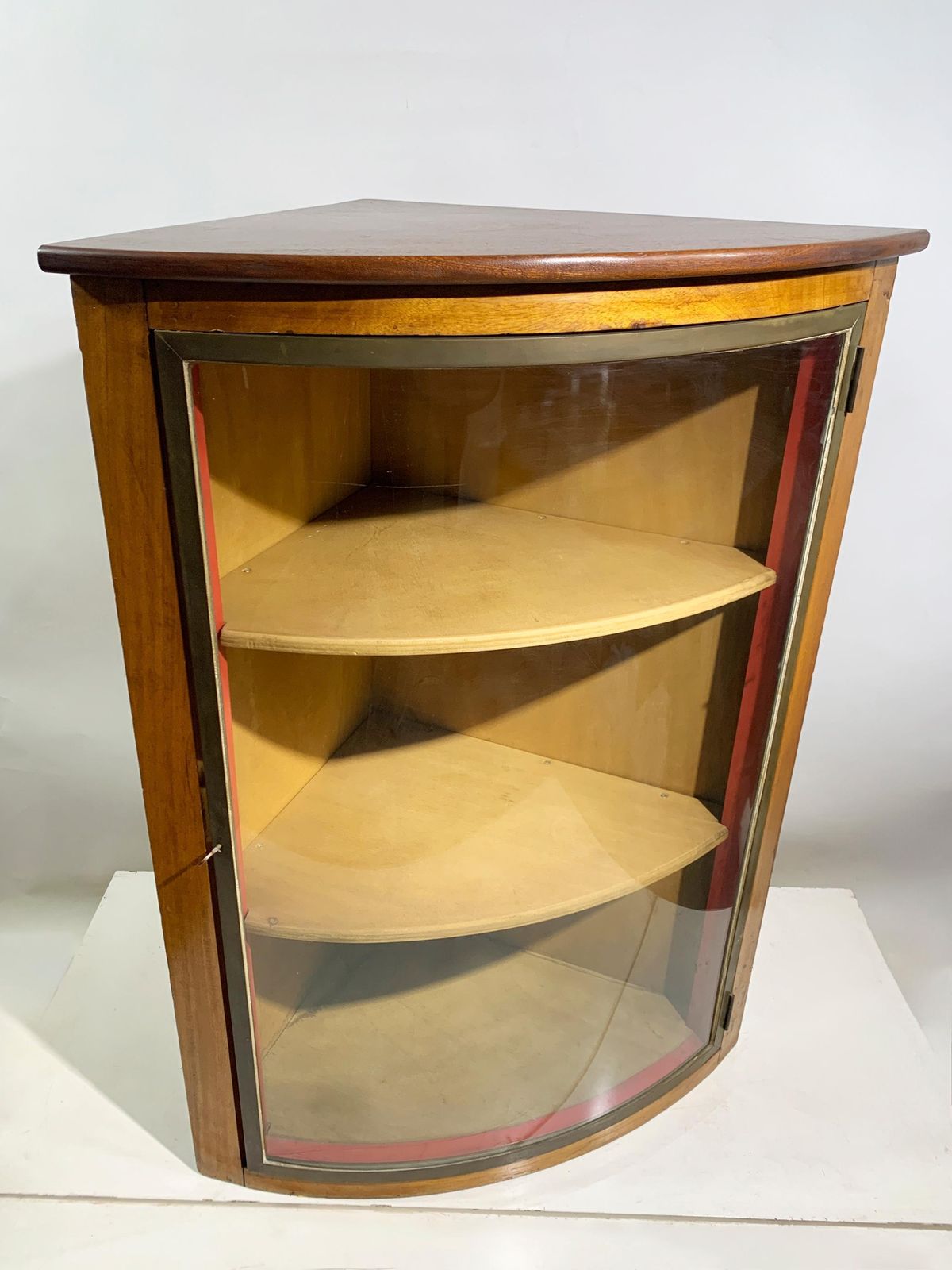 Set Of 2 Mid Century Modern Curved Glass Corner, Circa 1960's photo furniture