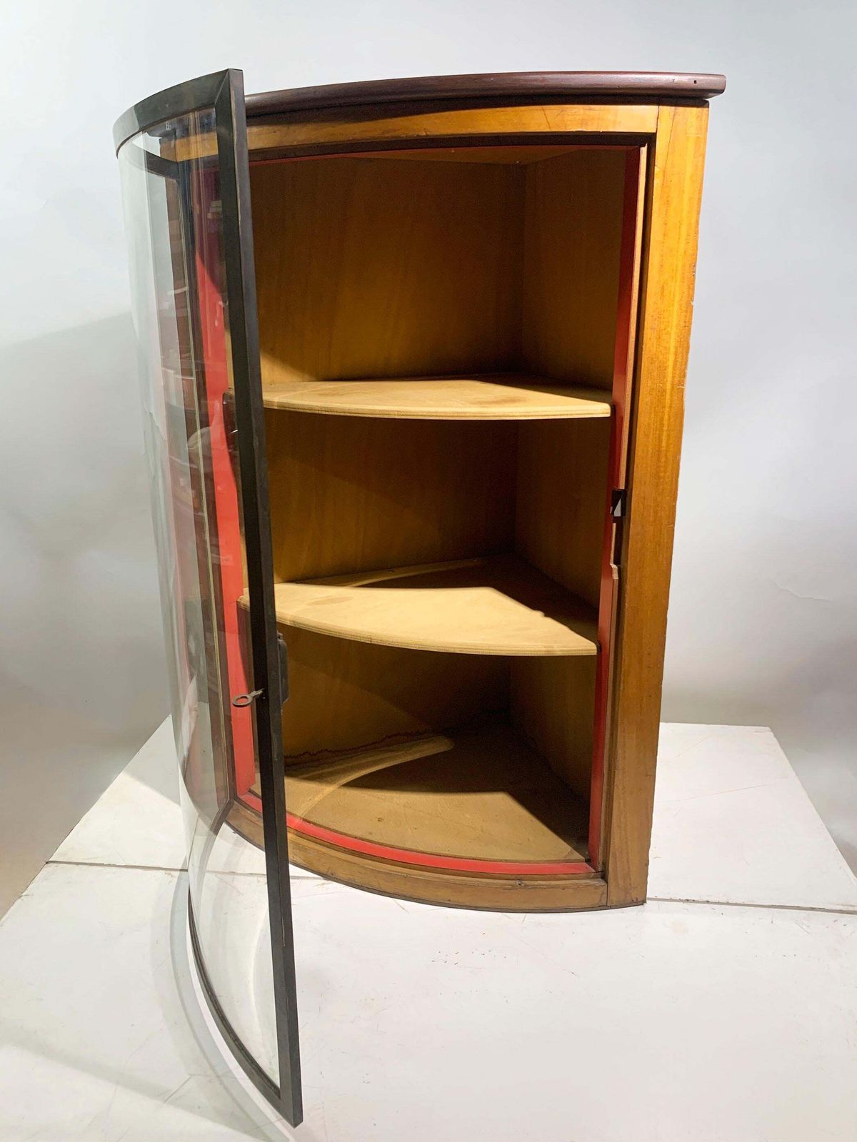 2nd Unit Of Mid Century Modern Curved Glass Corner, Circa 1960's photo buy
