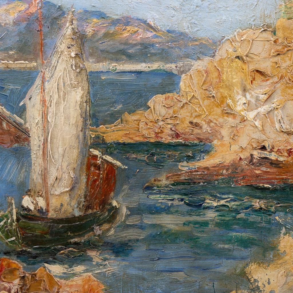 Cart On The Mediterranean Coast, Oil On Canvas – Alexis Gritchenko (1883 1977) photo 1737.0