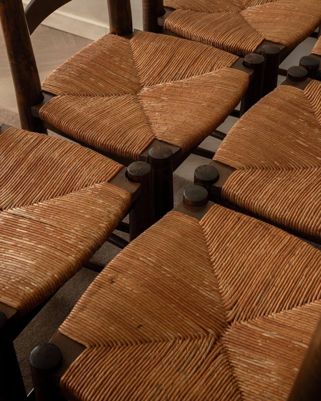 3134.0 Vintage French Brutalist Dining Chairs By Georges Robert, 1950s, Set Of 6 photo
