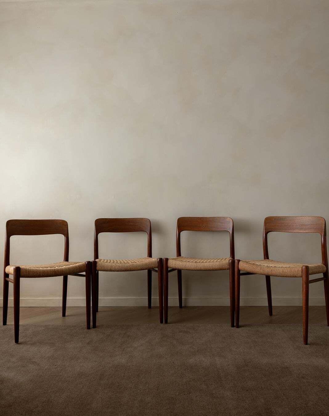 Danish Dining Chairs Model 75 By Niels O. Møller For J.L. Møllers 1960s Set Of 4 photo for sale