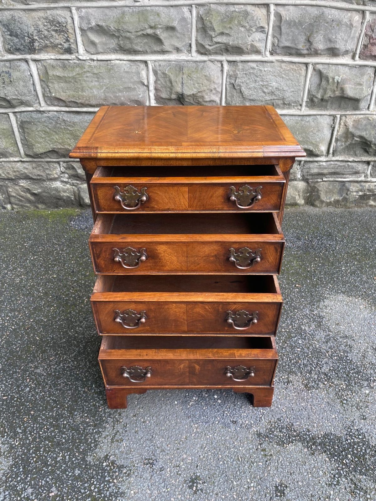 Antique Figured Walnut Small Chest Of Drawers photo furniture