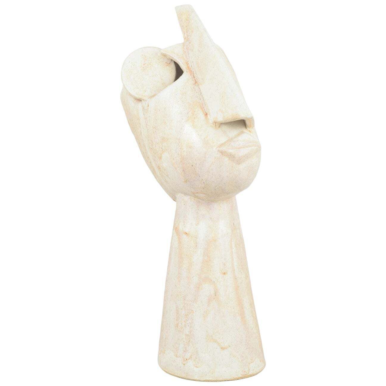 Christina Muff, Contemporary Danish Artist. Cubist Stoneware Bust, 2025