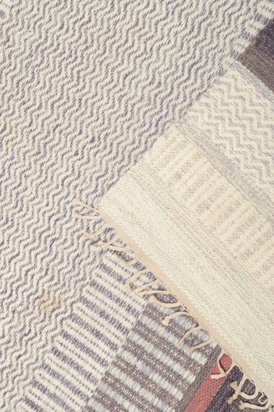 Scandinavian Textile Designer. Handwoven Rug In Pure Wool, 1970s photo 336.0