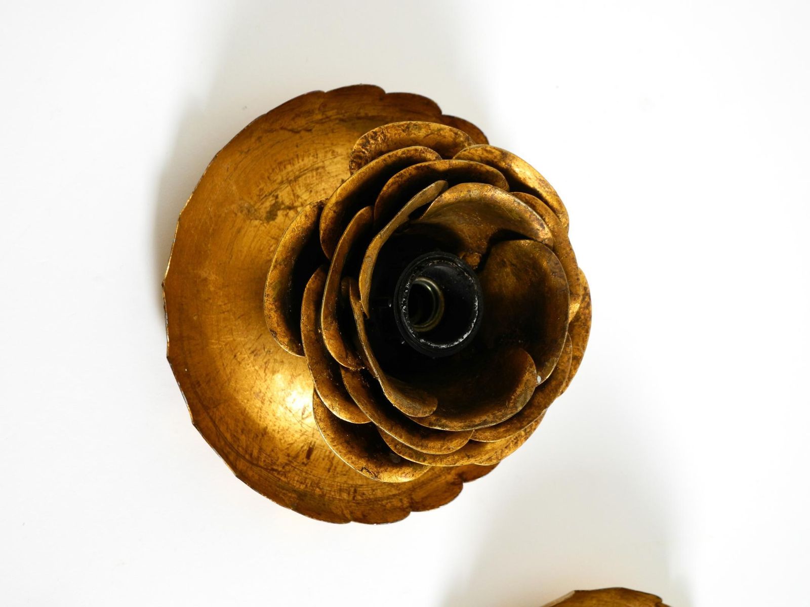 photo buy Twee vergulde "Water Lily" wandlampen van Banci Firenze, Italië, ca. jaren 1960