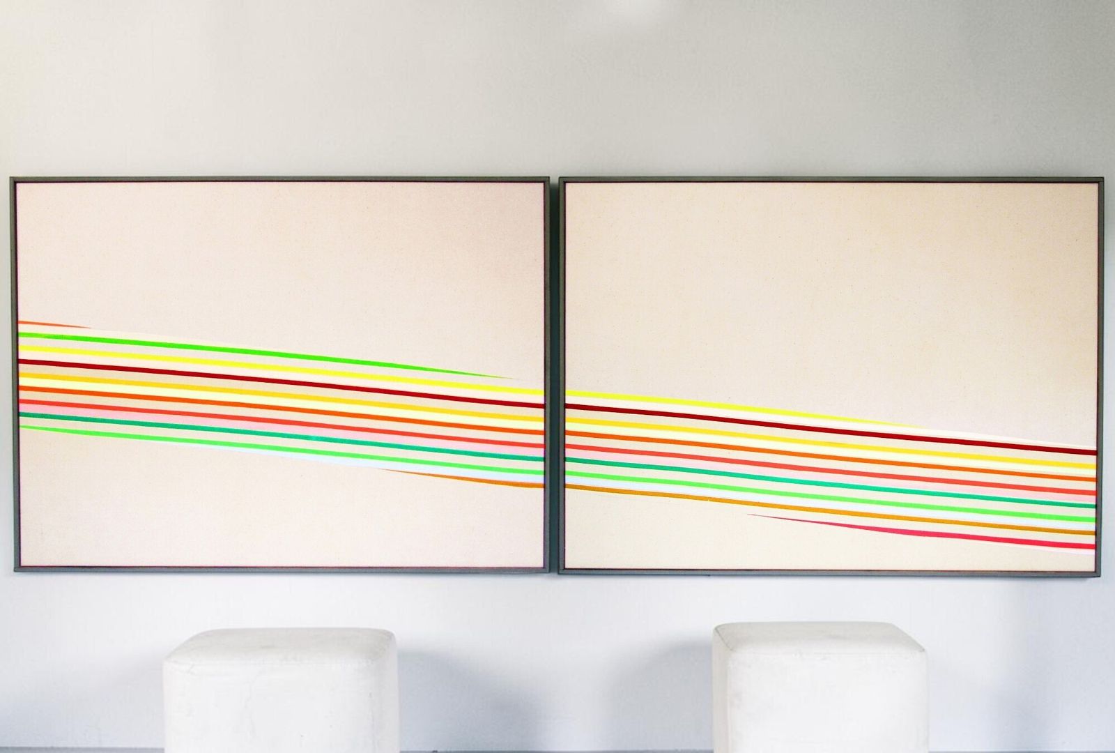 Large 1970s Color Field Acrylic Diptych On Canvas By John Plumb (1927–2008) photo furniture
