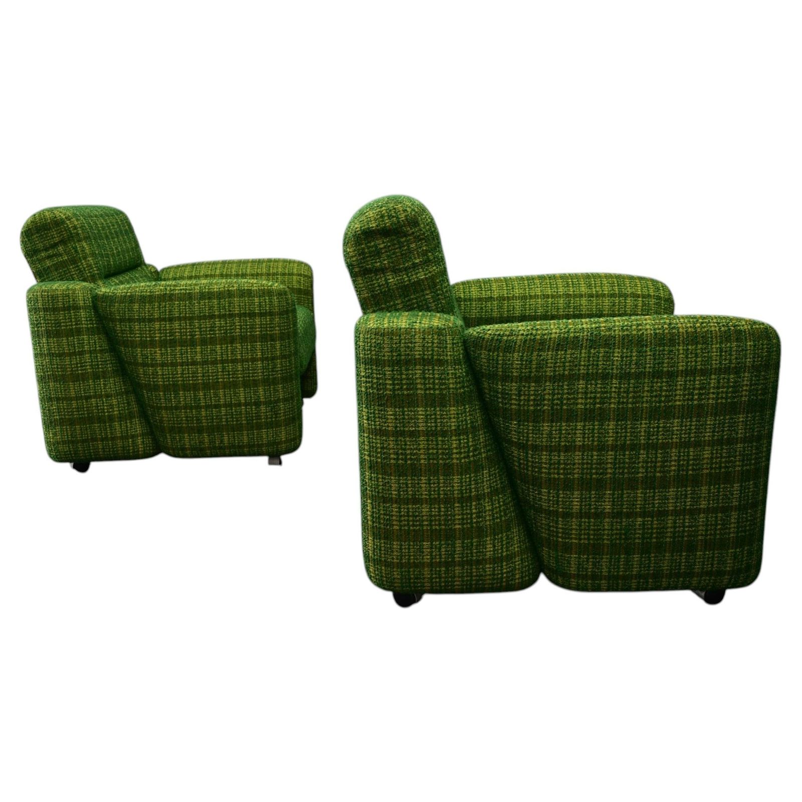 1970s , Pair Of Mid Century Modern Armchairs , Italy