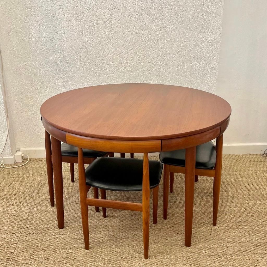 Vintage "Roundette" Teak Dining Set By Hans Olsen For Frem Rojle, Denmark 1960s photo vintage