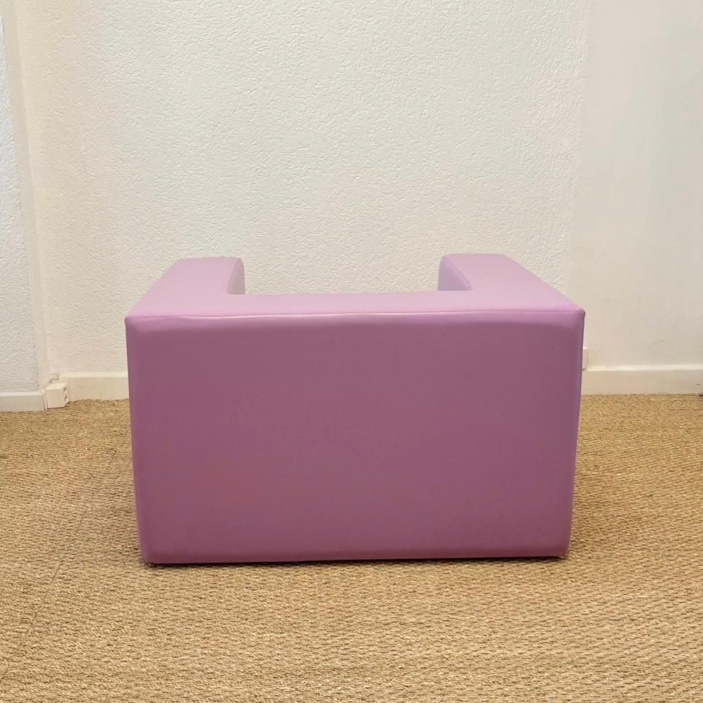1/3 "Throw Away" Lilac Vinyl Armchair By Willie Landels, Zanotta Italy Ca. 1960s photo vinterior