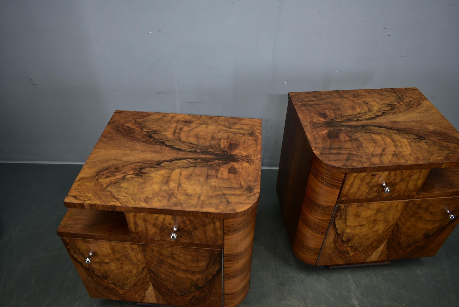1932s Pair Of Art Deco Bedside Tables, Czechoslovakia photo Furniture