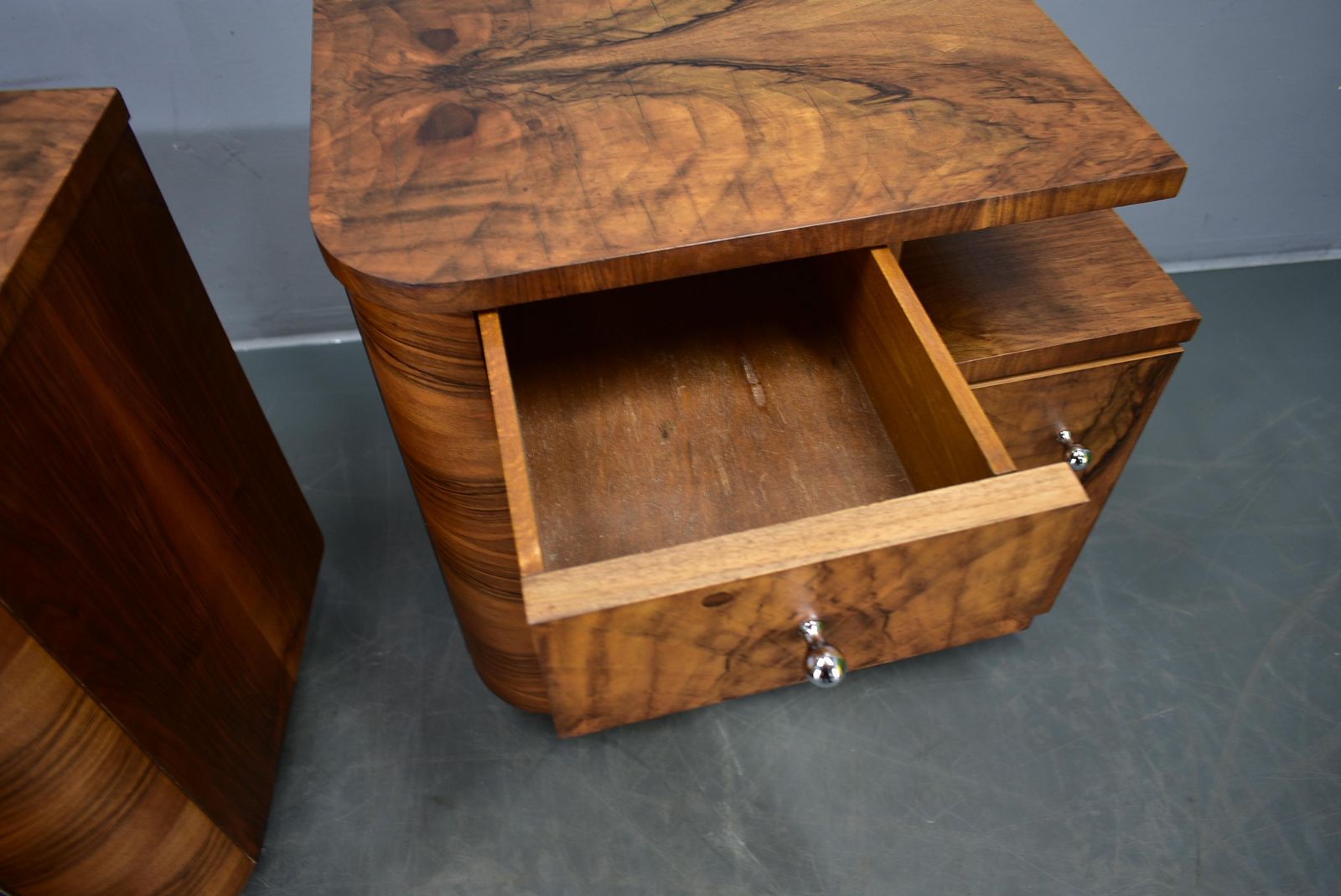 photo furniture 1932s Pair Of Art Deco Bedside Tables, Czechoslovakia