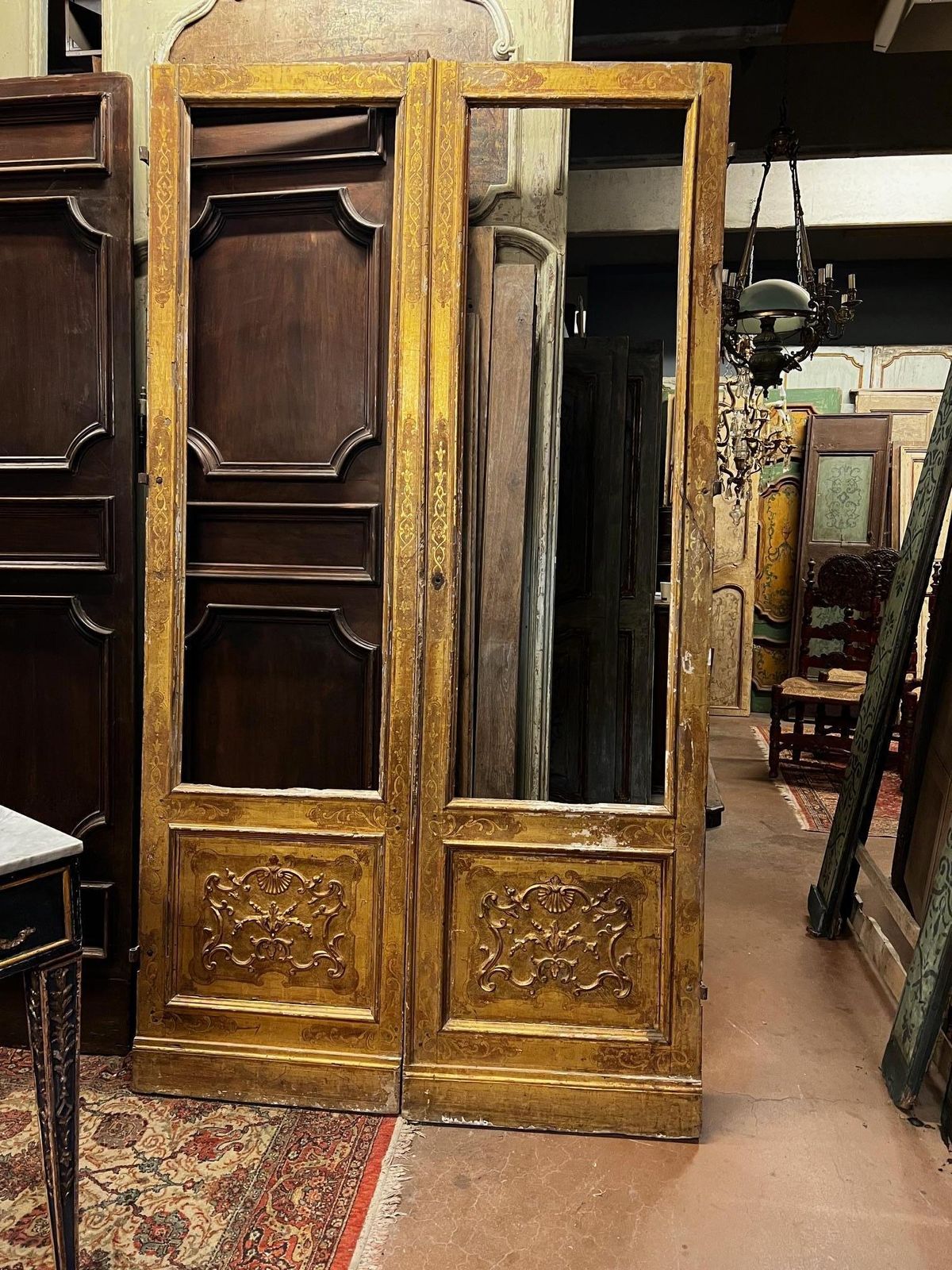 Glass Door Lacquered, Gilded And With Friezes, Italy photo for sale