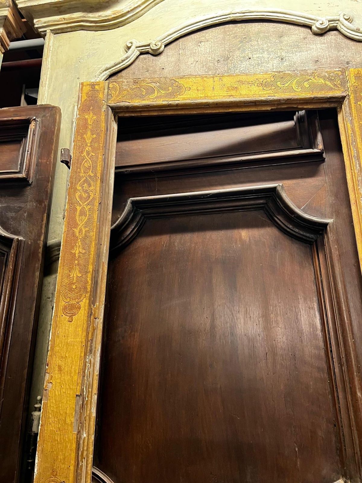 photo for sale Glass Door Lacquered, Gilded And With Friezes, Italy