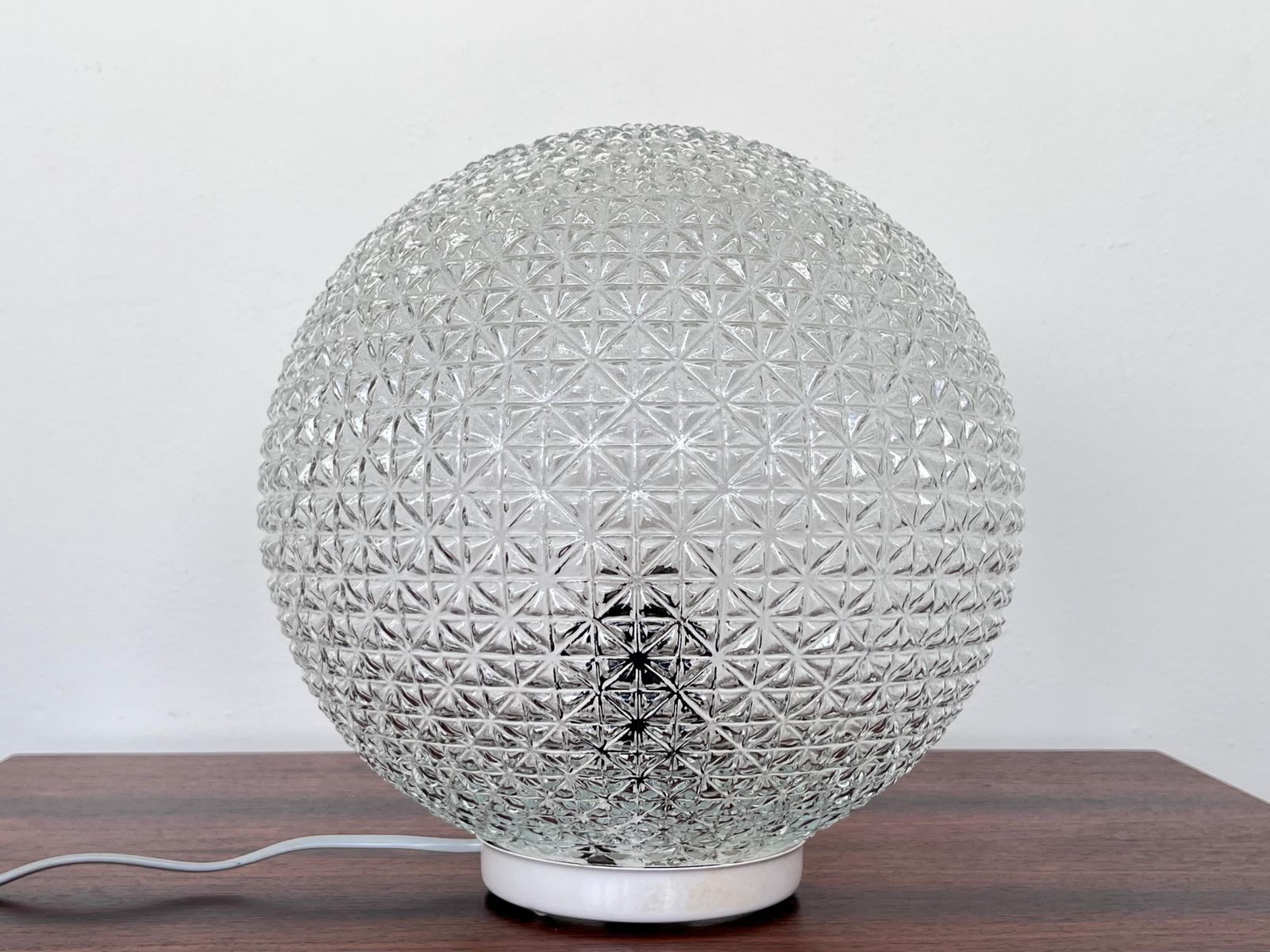 Big Design Mid Century glazen tafellamp, jaren 1980 — Tsjecho-Slowakije photo for sale