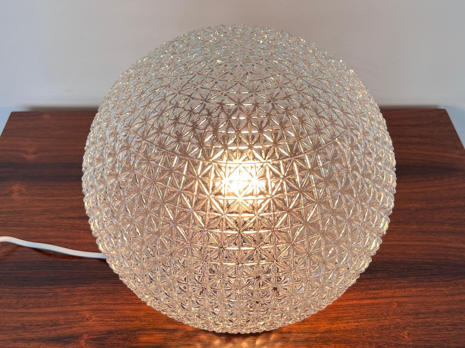 Big Design Mid Century glazen tafellamp, jaren 1980 — Tsjecho-Slowakije photo buy