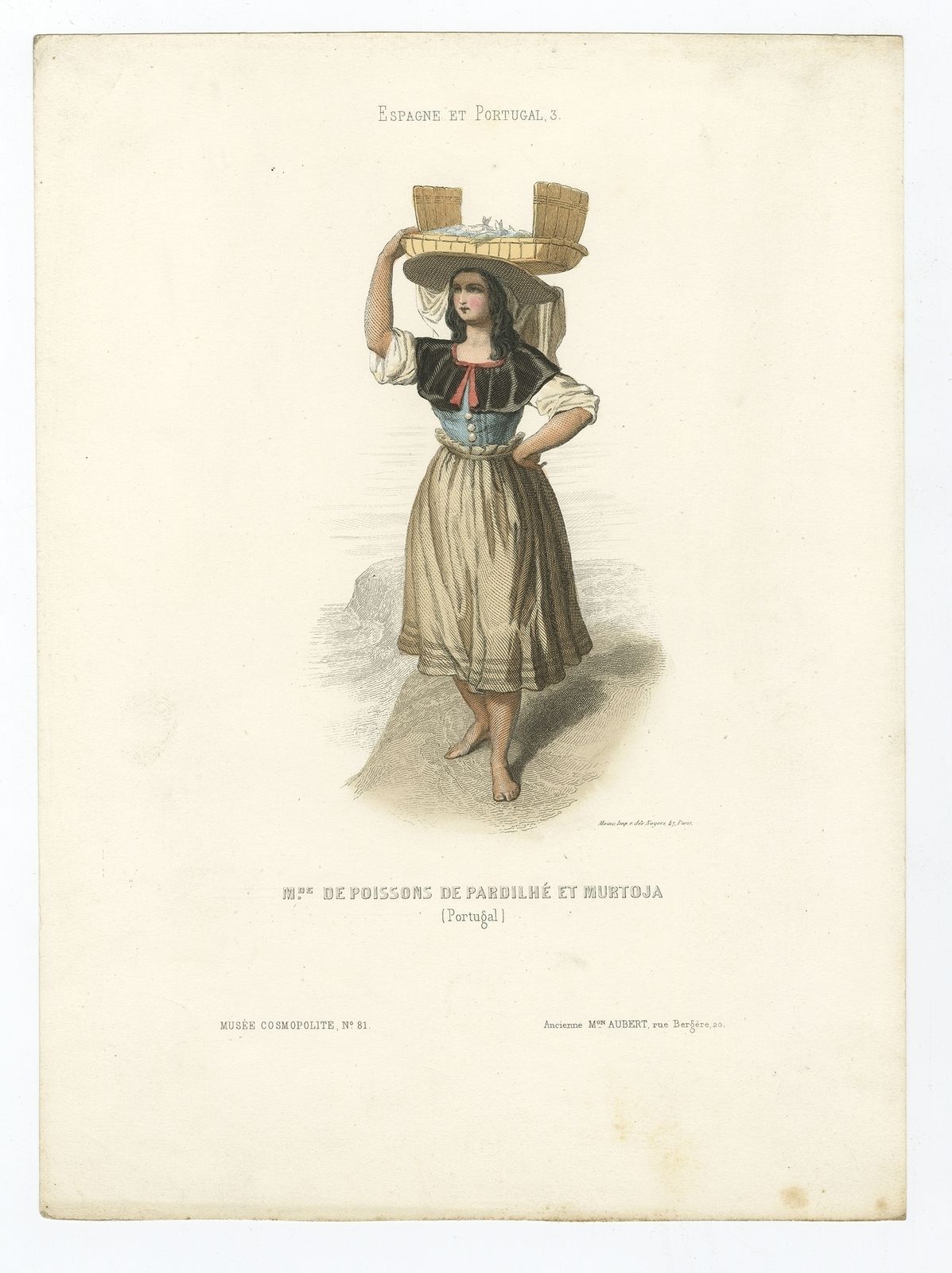 Antique Print Of A Grand Chief Of The Arab Desert By Aubert (1850)