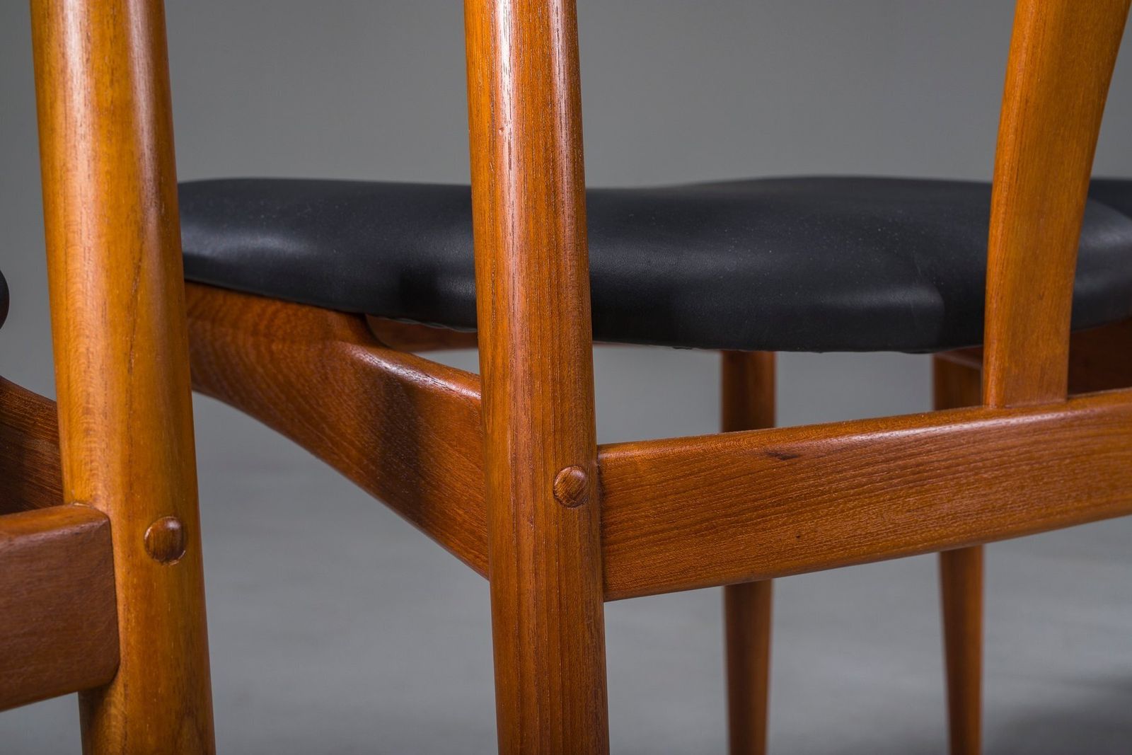 photo furniture Juliane Dining Chairs In Teak And Black Leather By Johannes Andersen For Uldum Møbelfabrik, Denmark, 1960s, Set Of 6