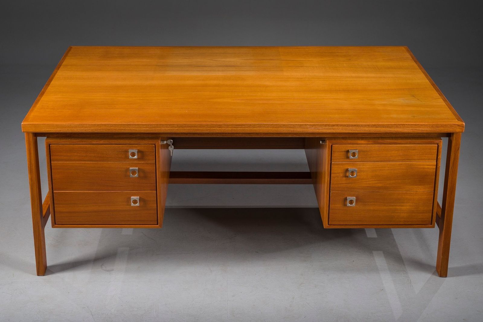 Danish Modern Executive Teak Desk By Arne Vodder For H.P. Hansen, 1960s photo furniture