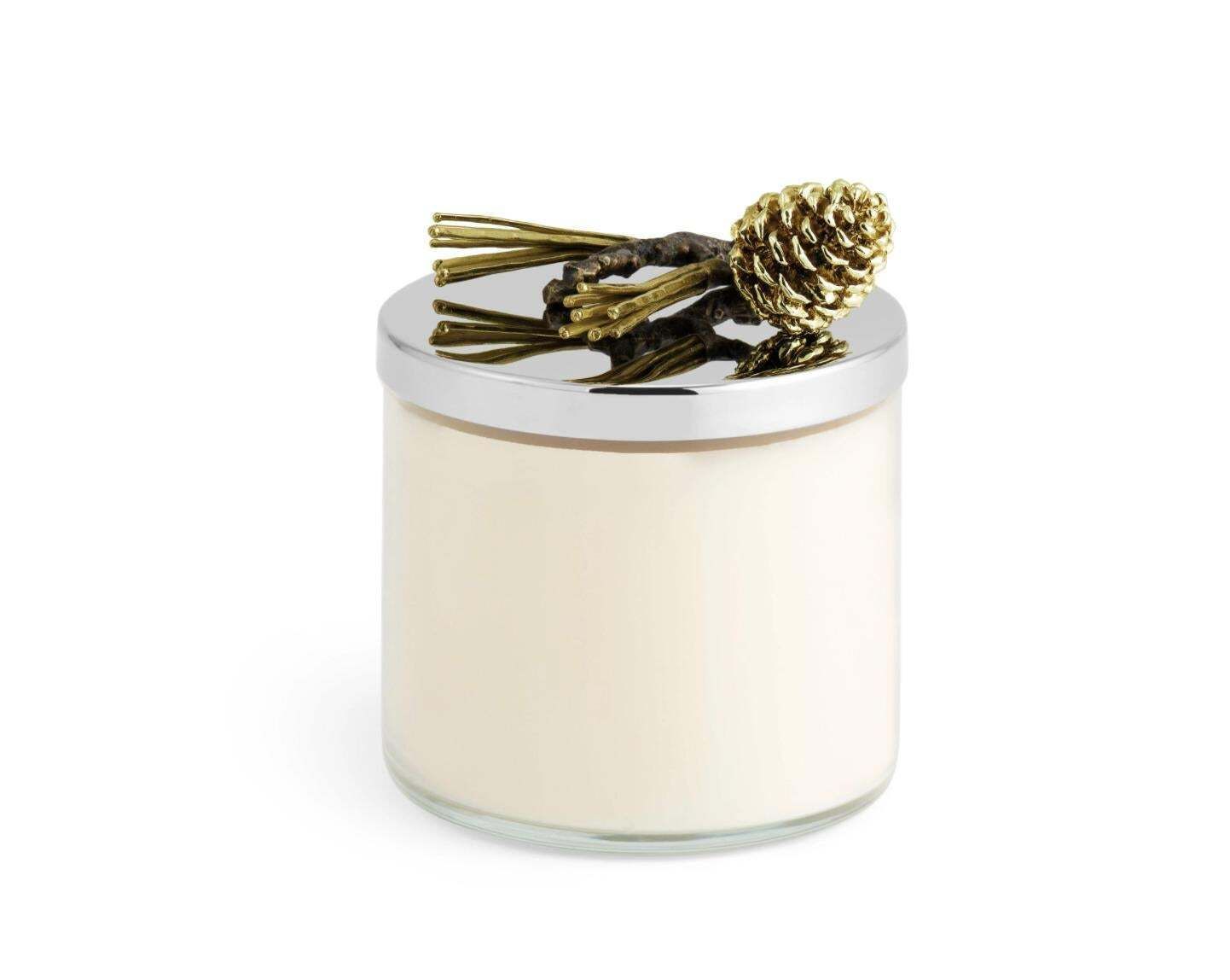 Set Of 10 Pine Cone Scented Candles In Antique Gold And Bronze photo furniture