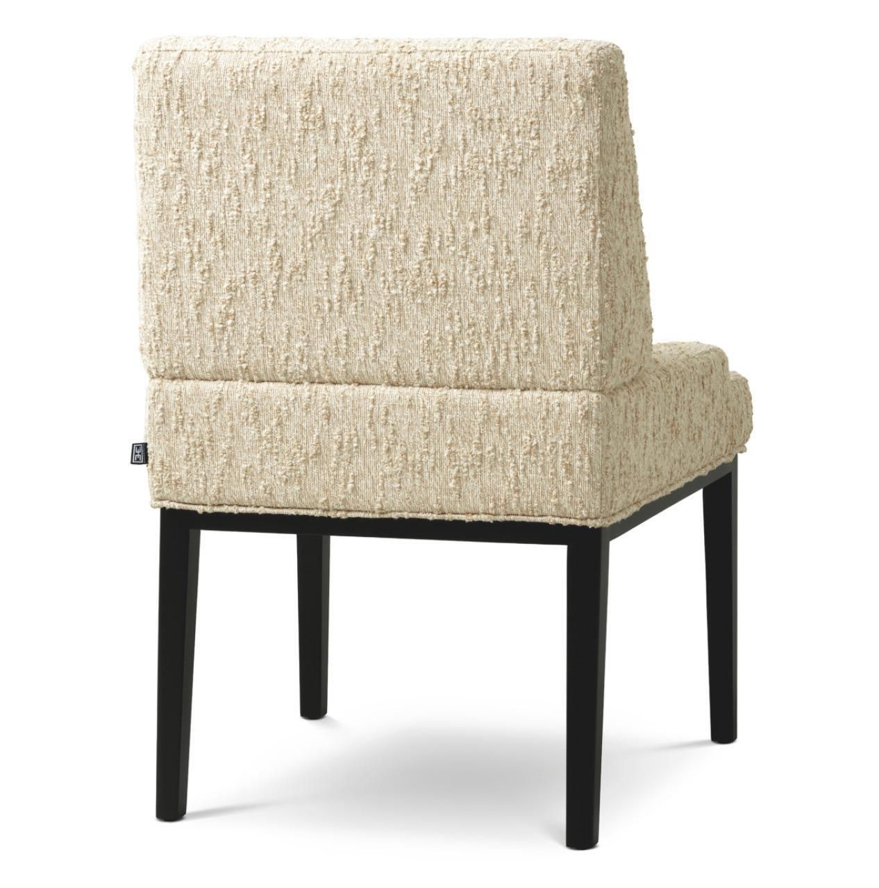 Dining Chair With Arms Black Finish Arden Natural Fabric photo 1368.87