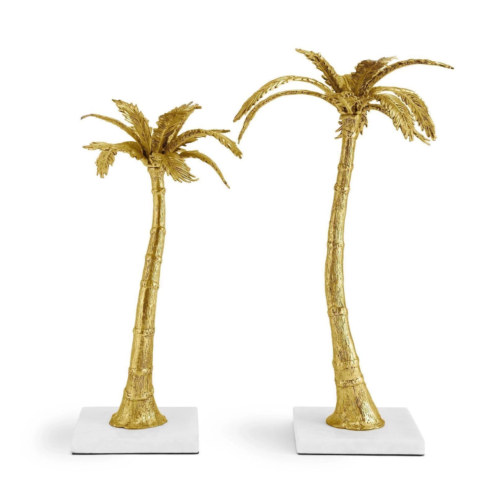 Pair Of Contemporary Gold Metal Palm Tree Candleholders photo 1939.0
