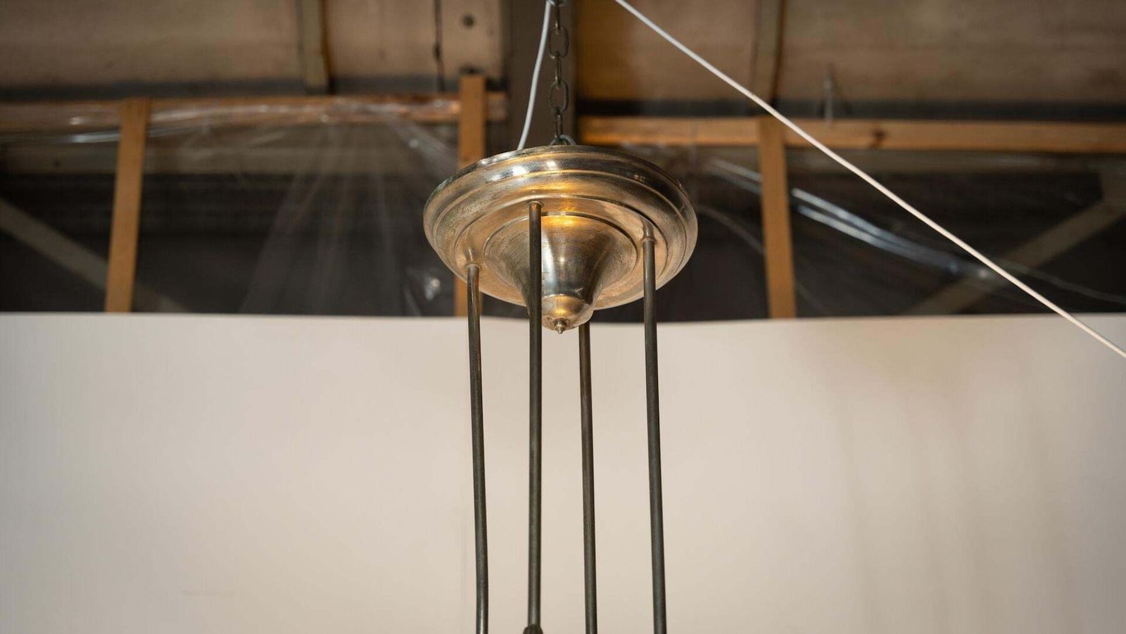 Large Art Deco Ceiling Light, Glass And Metal, France, 1930s photo buy