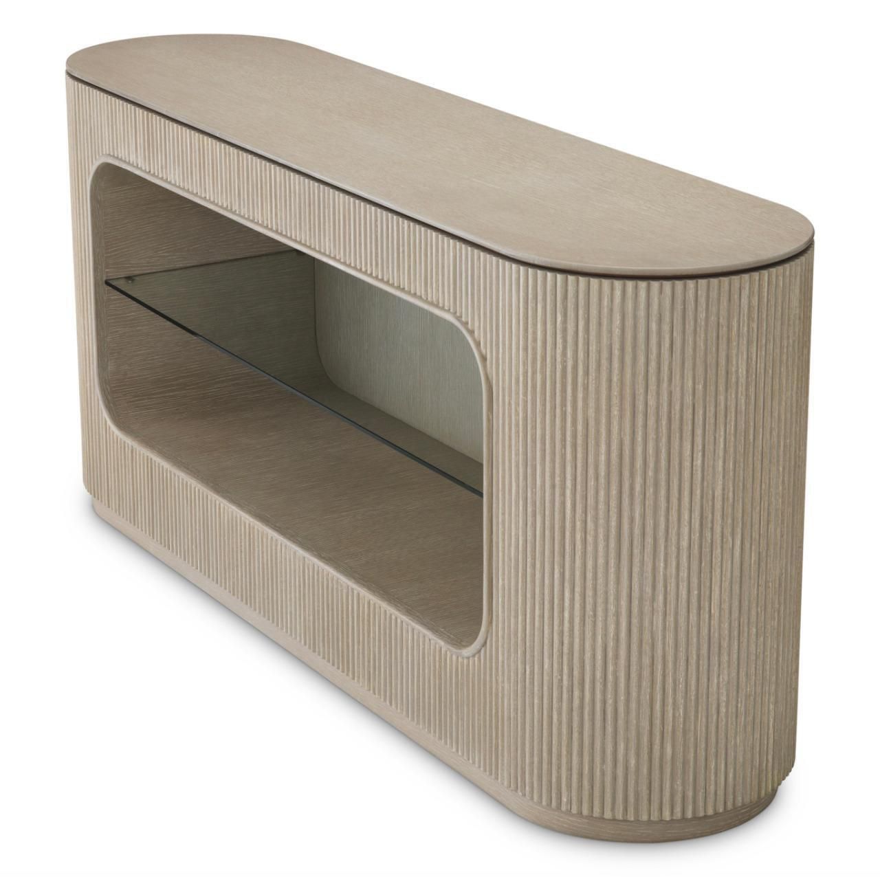 Dresser In Washed Oak Veneer And Glass, Contemporary Style photo Furniture