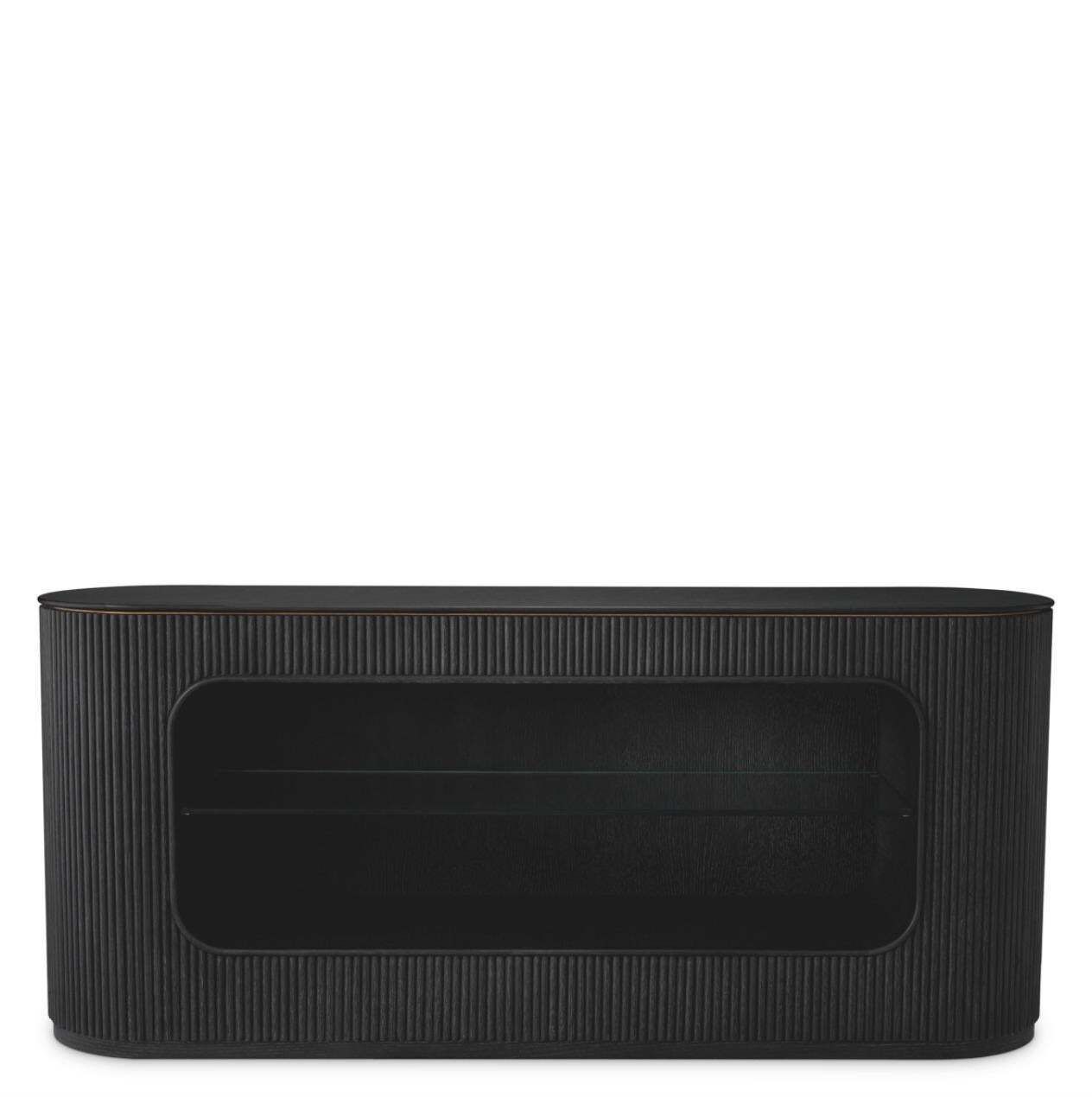 Dresser In Charcoal Grey Oak Veneer And Glass, Contemporary Style photo vinterior