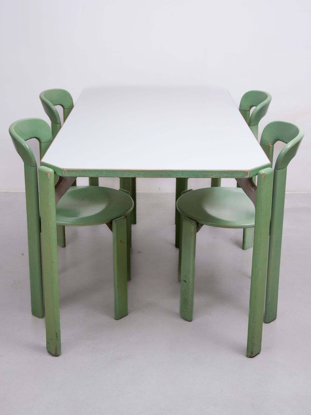 Dining Set Table And Four Chairs By Bruno Rey, 1979, Kusch And Co, Model 3300 photo vinterior