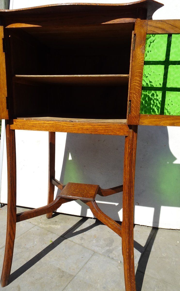 photo vintage Art Nouveau Arts And Crafts Display Cabinet, 1890s