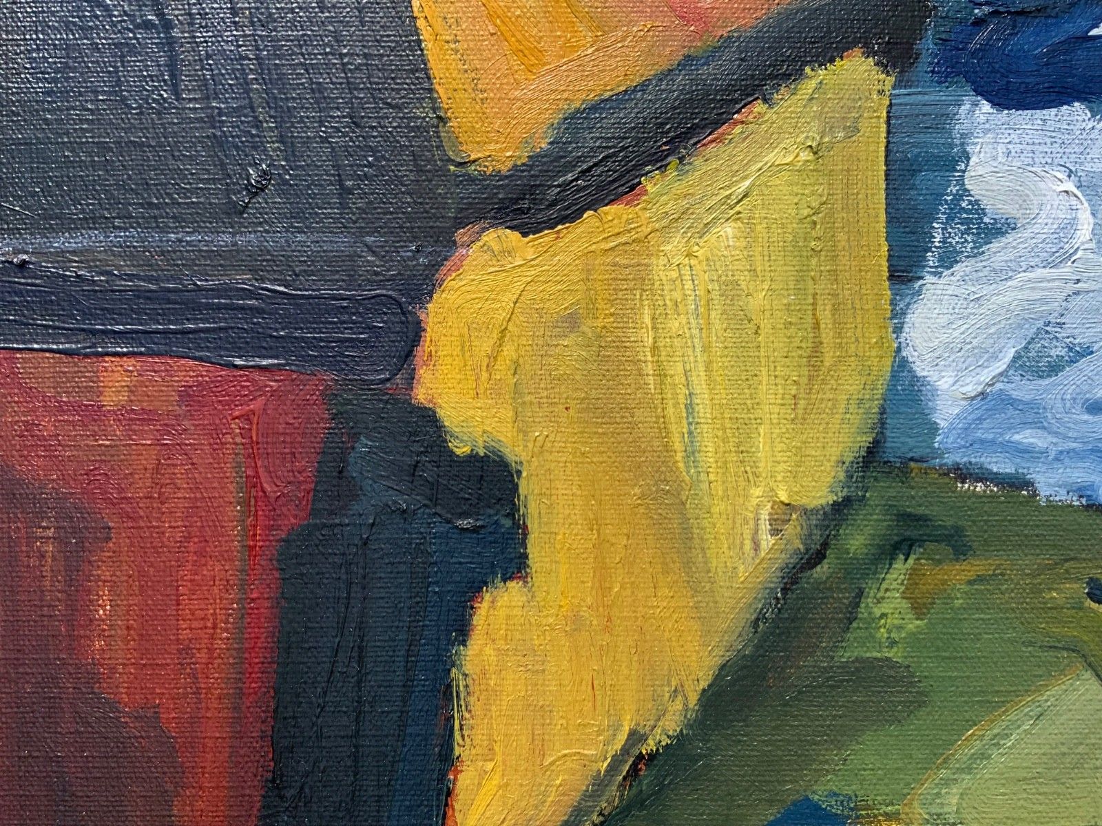 Vintage Expressionists Oil On Canvas Painting ”Boathouses” By Stig Delang 1976 photo buy