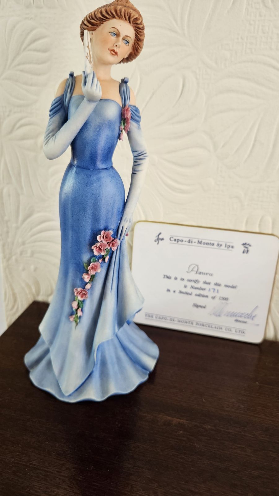 Elegant Capodimonte 'Azura' Porcelain Figurine By Jpa   World Limited Edition 171/1500 (With Certificate)