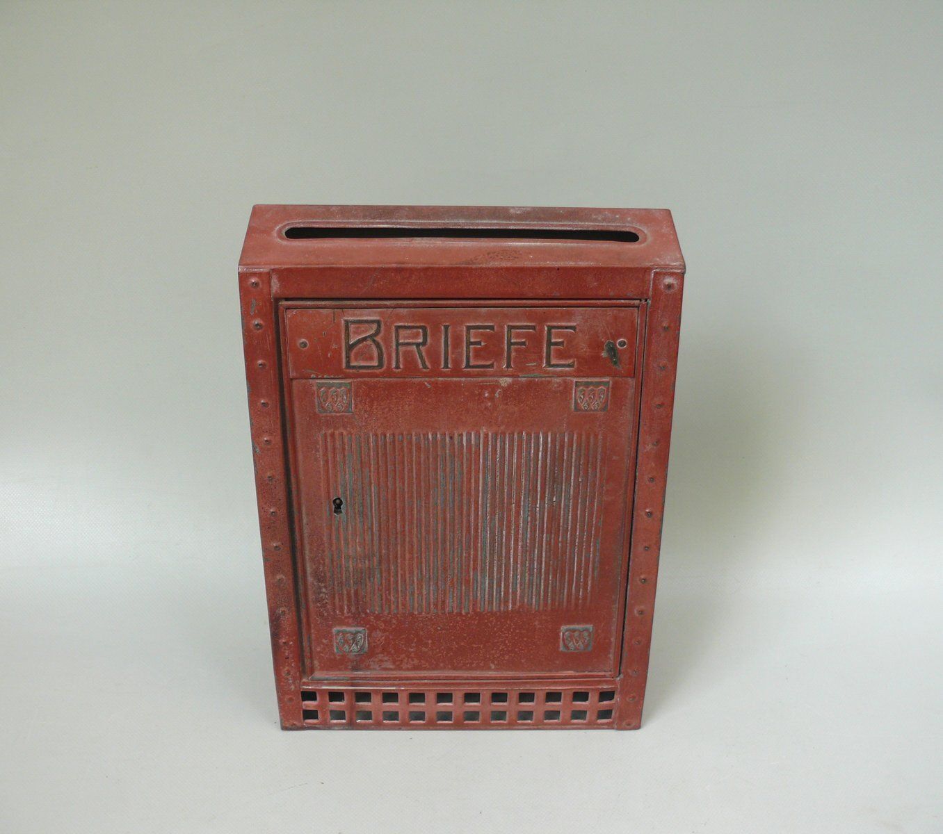 Art Nouveau German Mailbox With Key In Painted Metal, 1890s photo Art