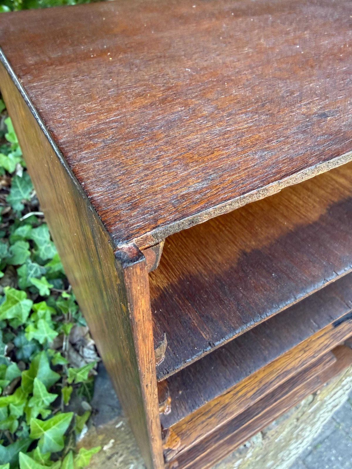 photo buy Mid Century Wooden Filing Cabinet A4 Paper Tray Desk Organizer Storage