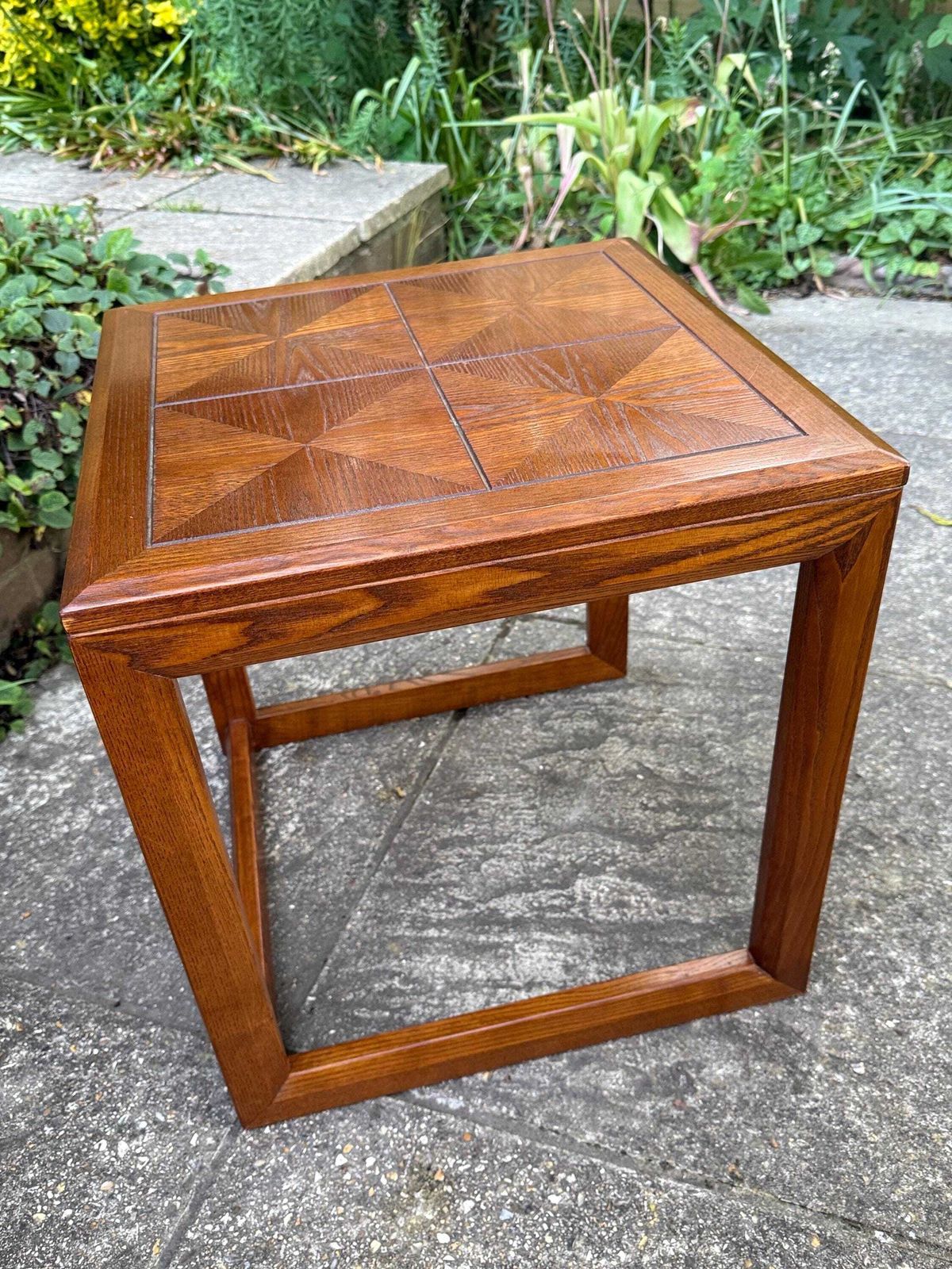 photo buy Rare Vintage G Plan Geometric Side Table Mid Century Modern Nesting Table Retro Oak Occasional Table M