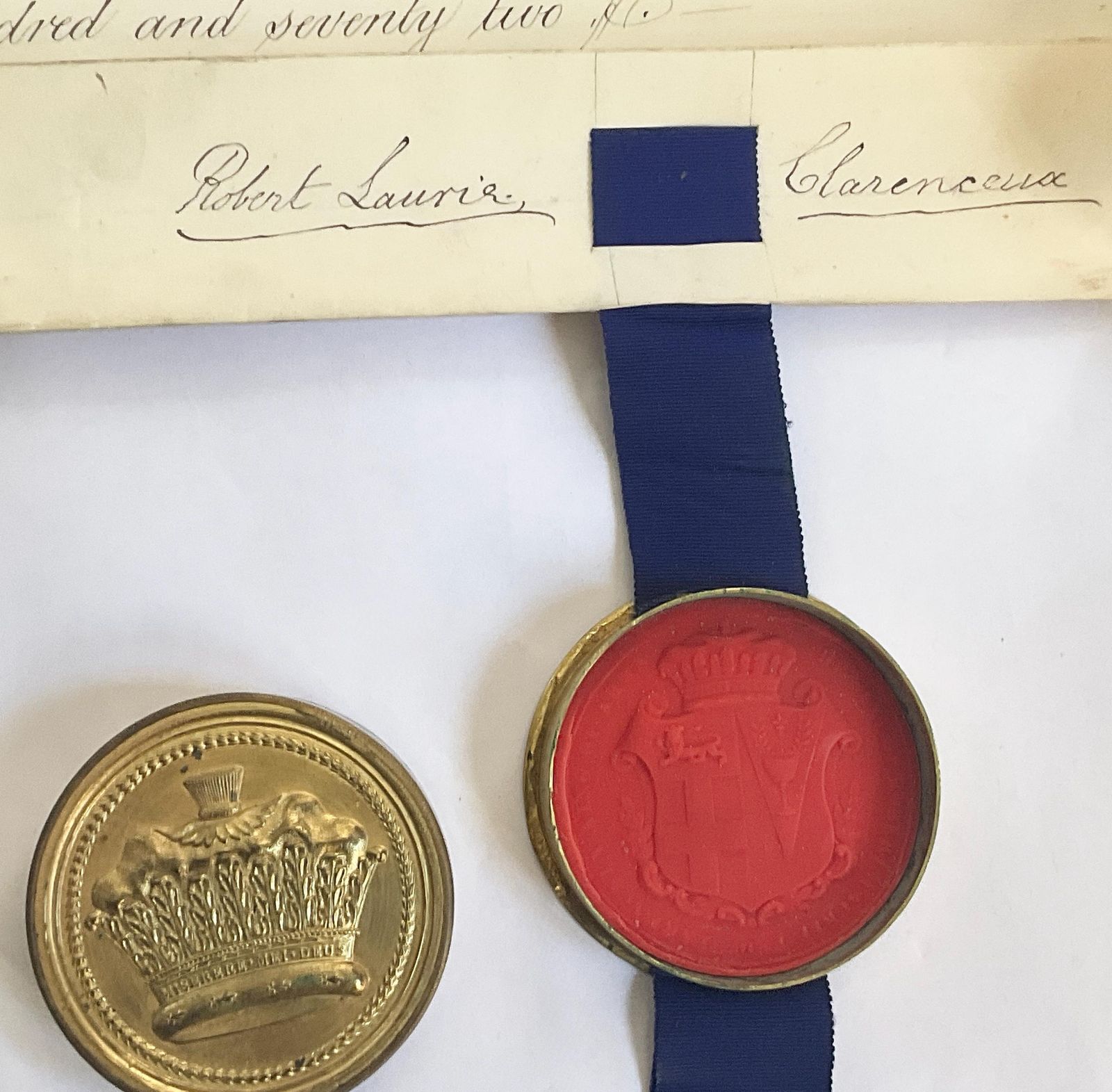 Spectacular 1873 Victorian Grant Of Arms Vellum Scroll – Hand Illuminated With Two Cased Wax Seals photo vintage