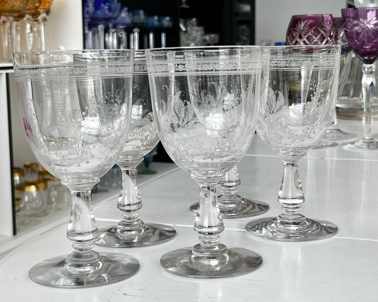 Baccarat | Water Glasses | Etched Wine Glasses | Fougeres 1900 photo buy