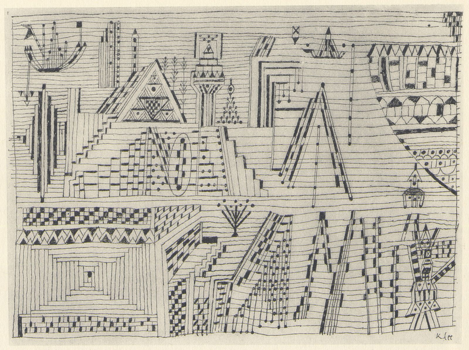 Fine 1944 Lithograph By Paul Klee photo furniture