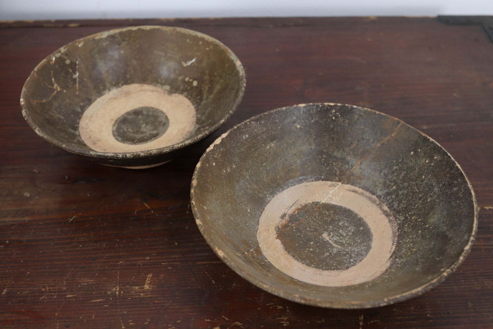 Pair Of Chinese Dark Glazed Song Dynasty Tea Bowels (Chazhan) photo Home Decor