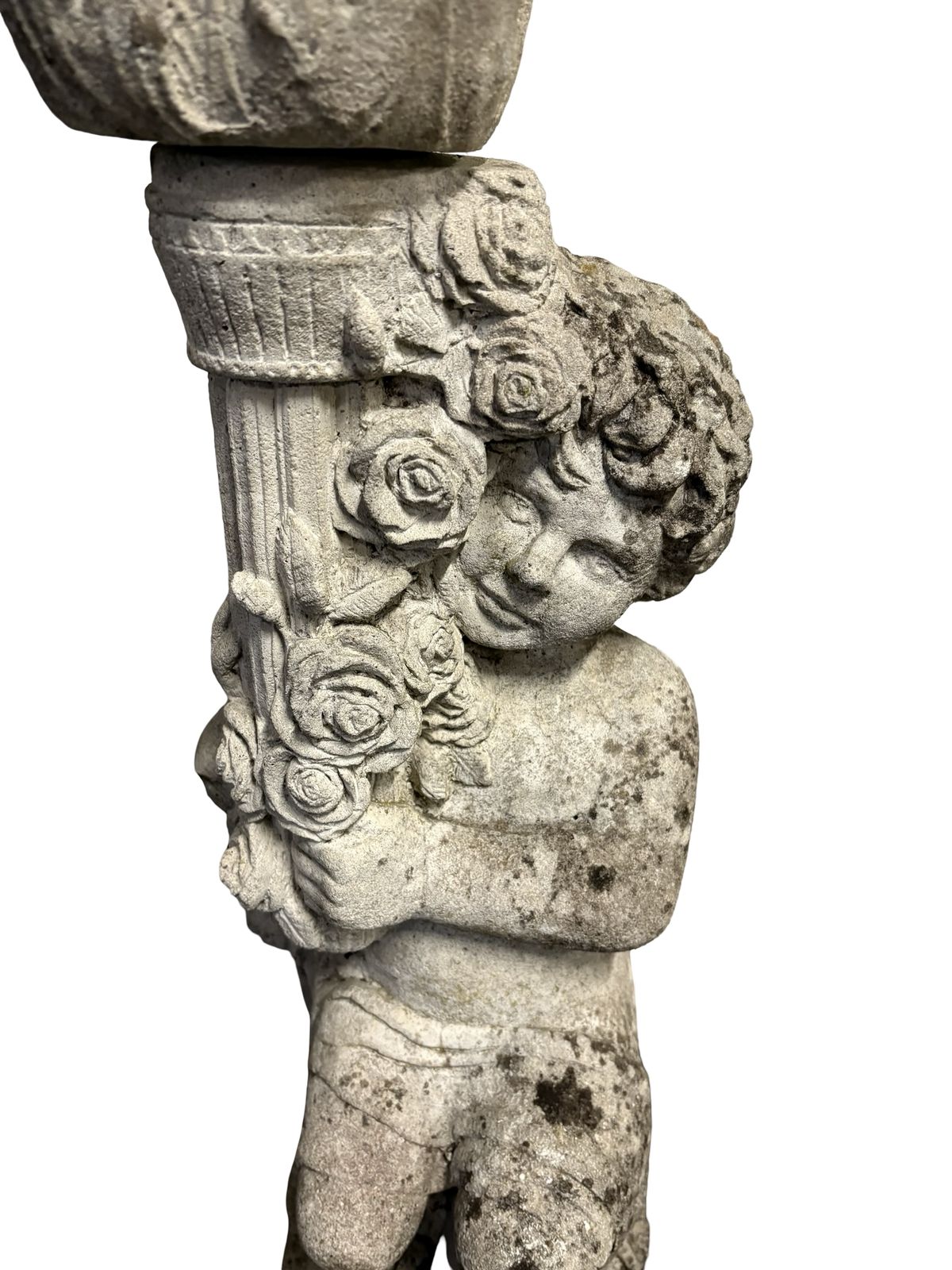 Weathered Antique Stone Garden Sundial On Putti Cherub Pedestal photo Garden Decor