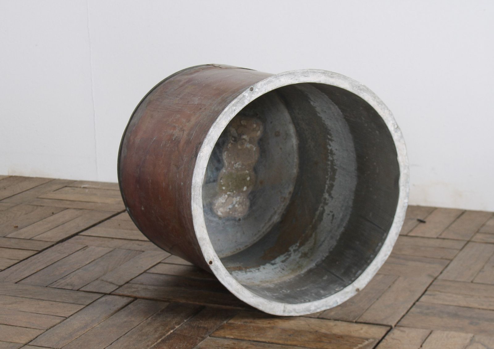 Large Reclaimed Antique Copper Planter With Natural Patina photo Home Decor