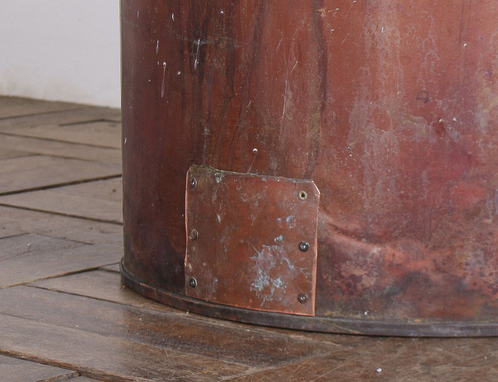 Large Reclaimed Antique Copper Planter With Natural Patina photo 425.0