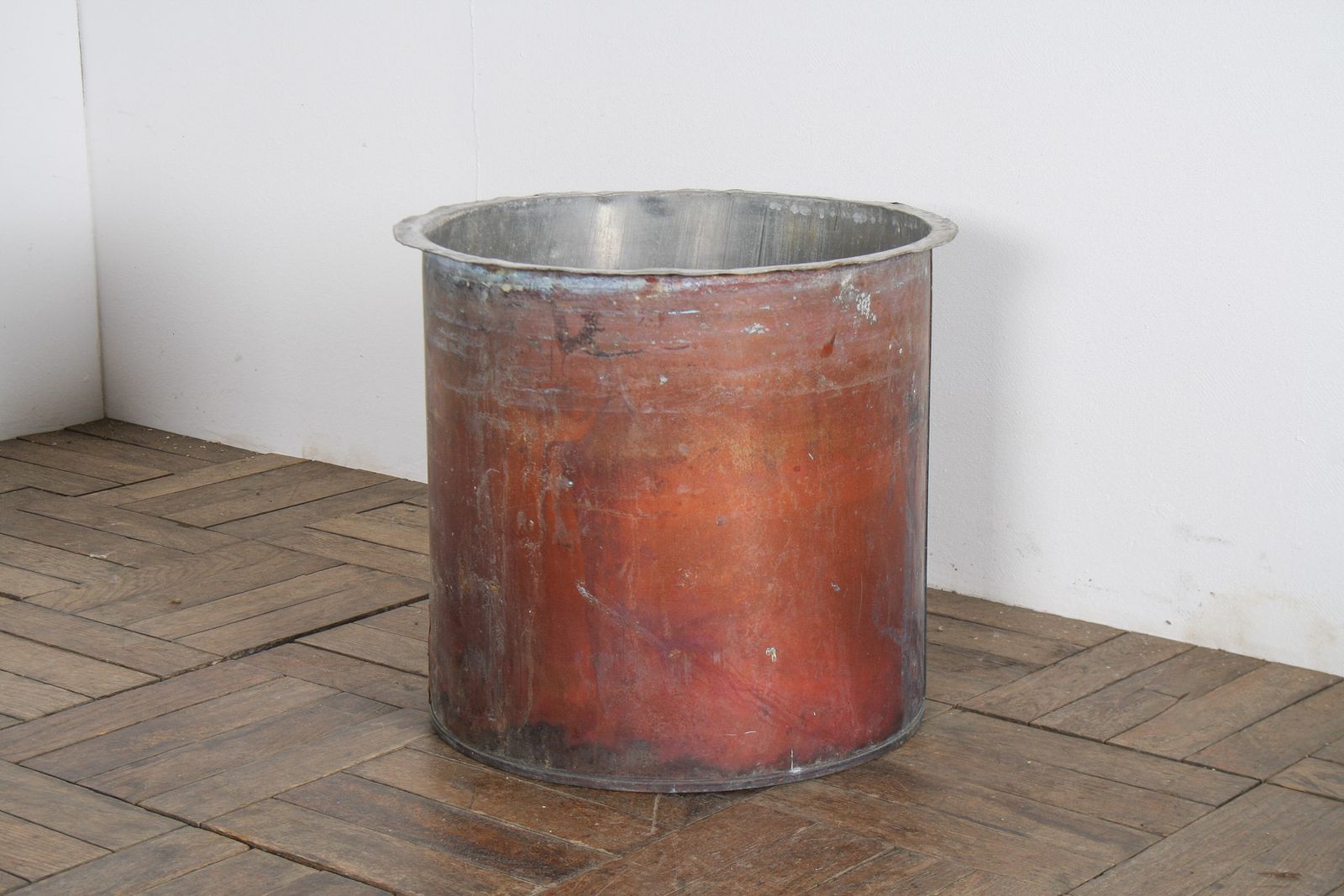photo for sale Large Reclaimed Antique Copper Planter With Natural Patina