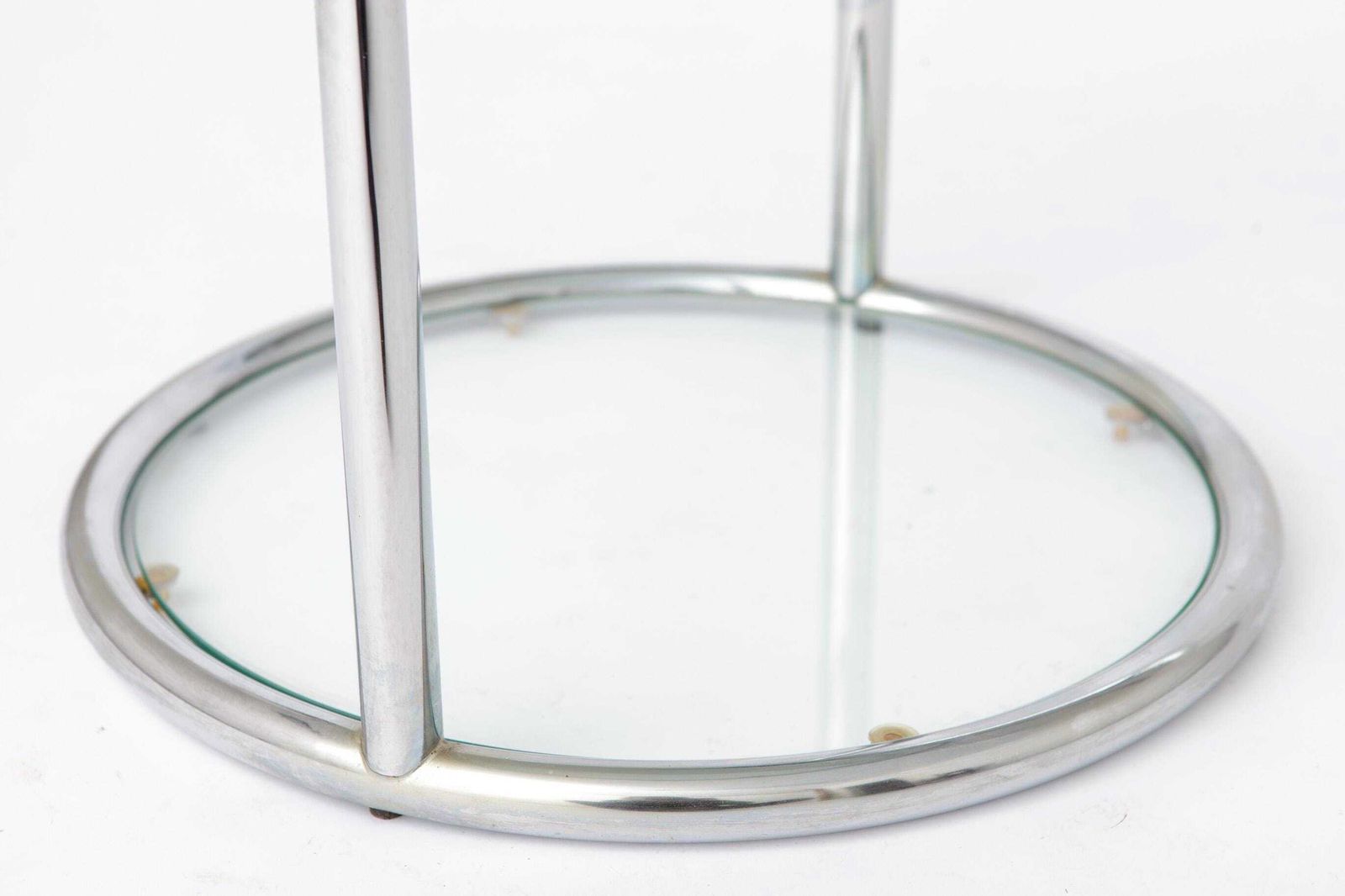 Vintage Chrome & Glass Side Table, Germany 1970s, Mid Century Modern Round End Table, Bauhaus Style Metal Coffee Table, Space Age Design photo buy