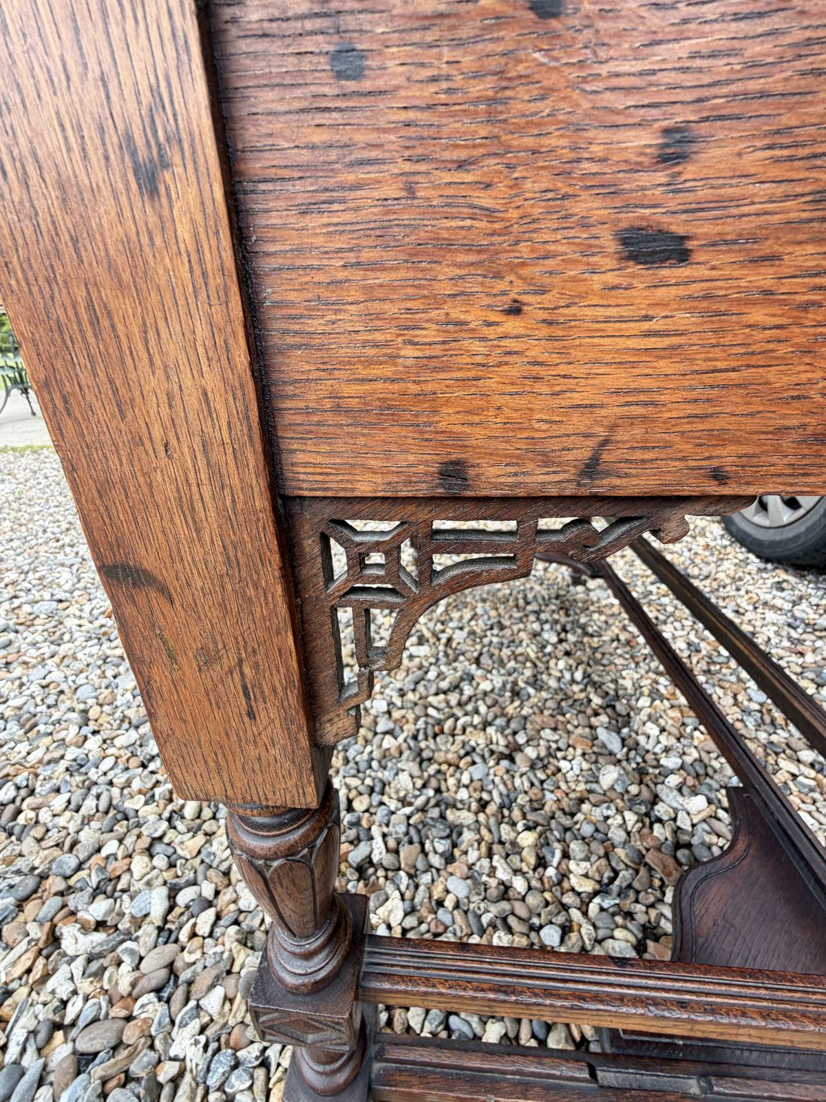 Late 19th Century Anglo Japanese Oak Writing Desk photo furniture