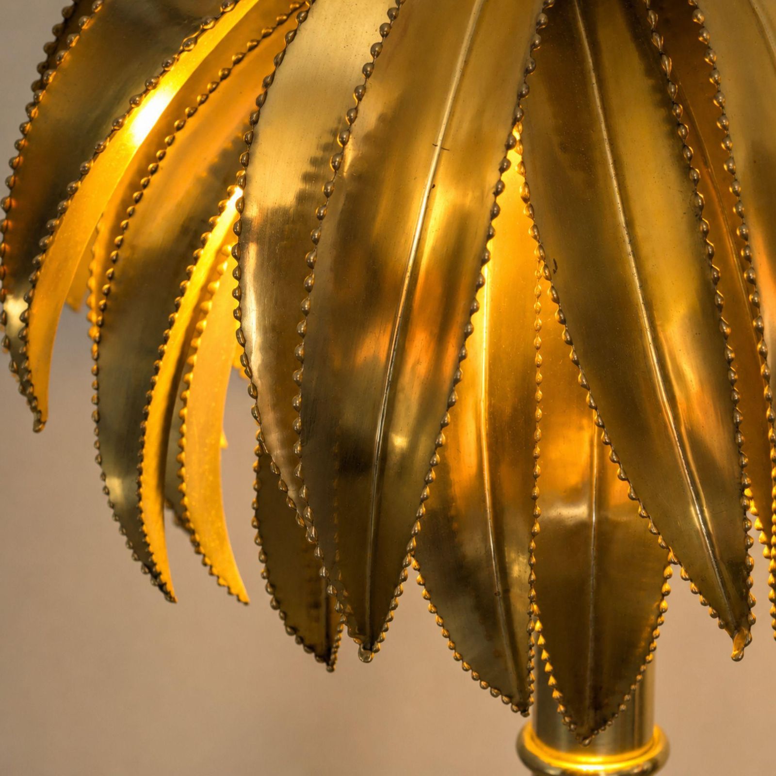 1970s French Brass Palm Tree Faux Bamboo Table Lamp In Style Of Maison Jansen photo furniture