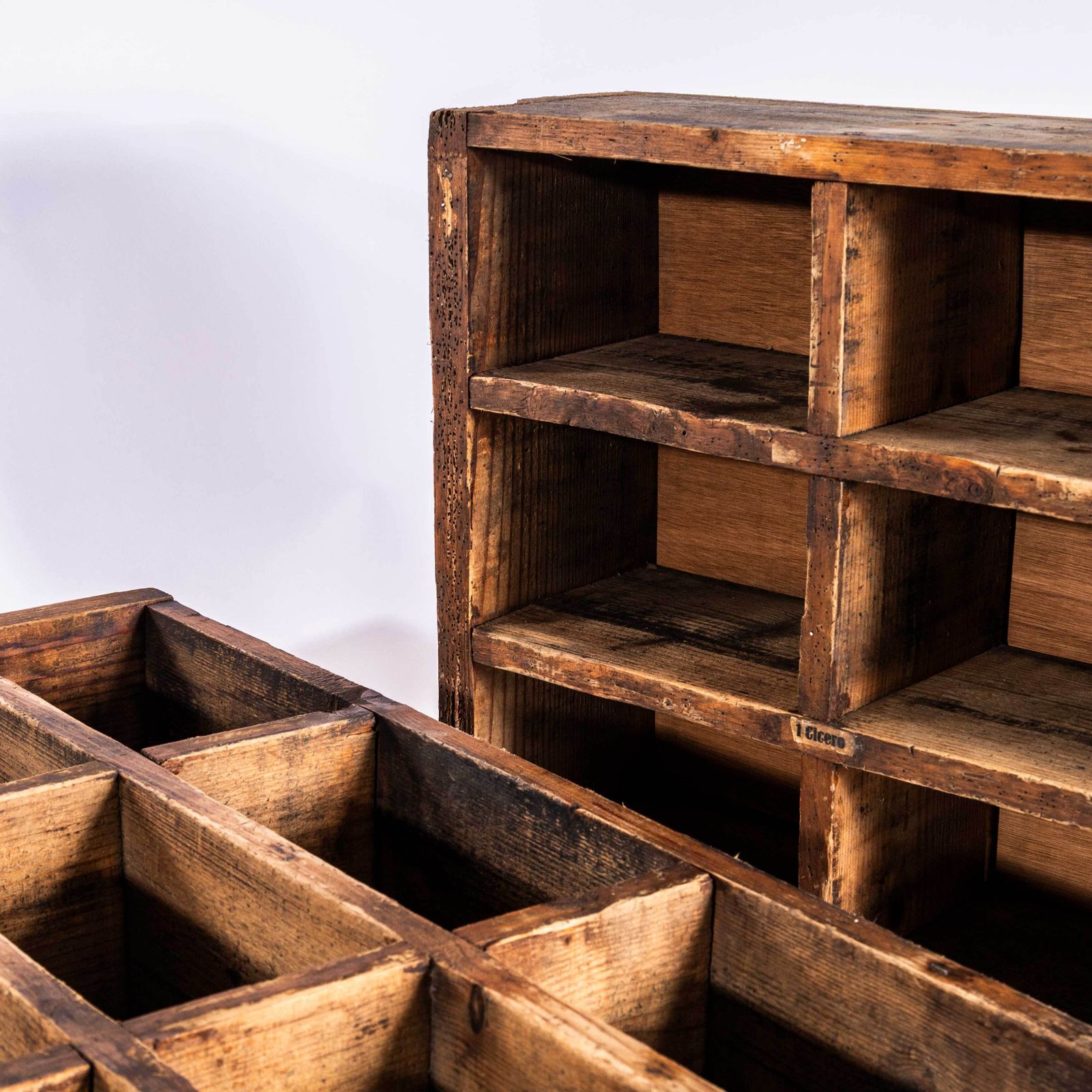 1920's Original Printers Letterpress Drawers   Pair photo vinterior