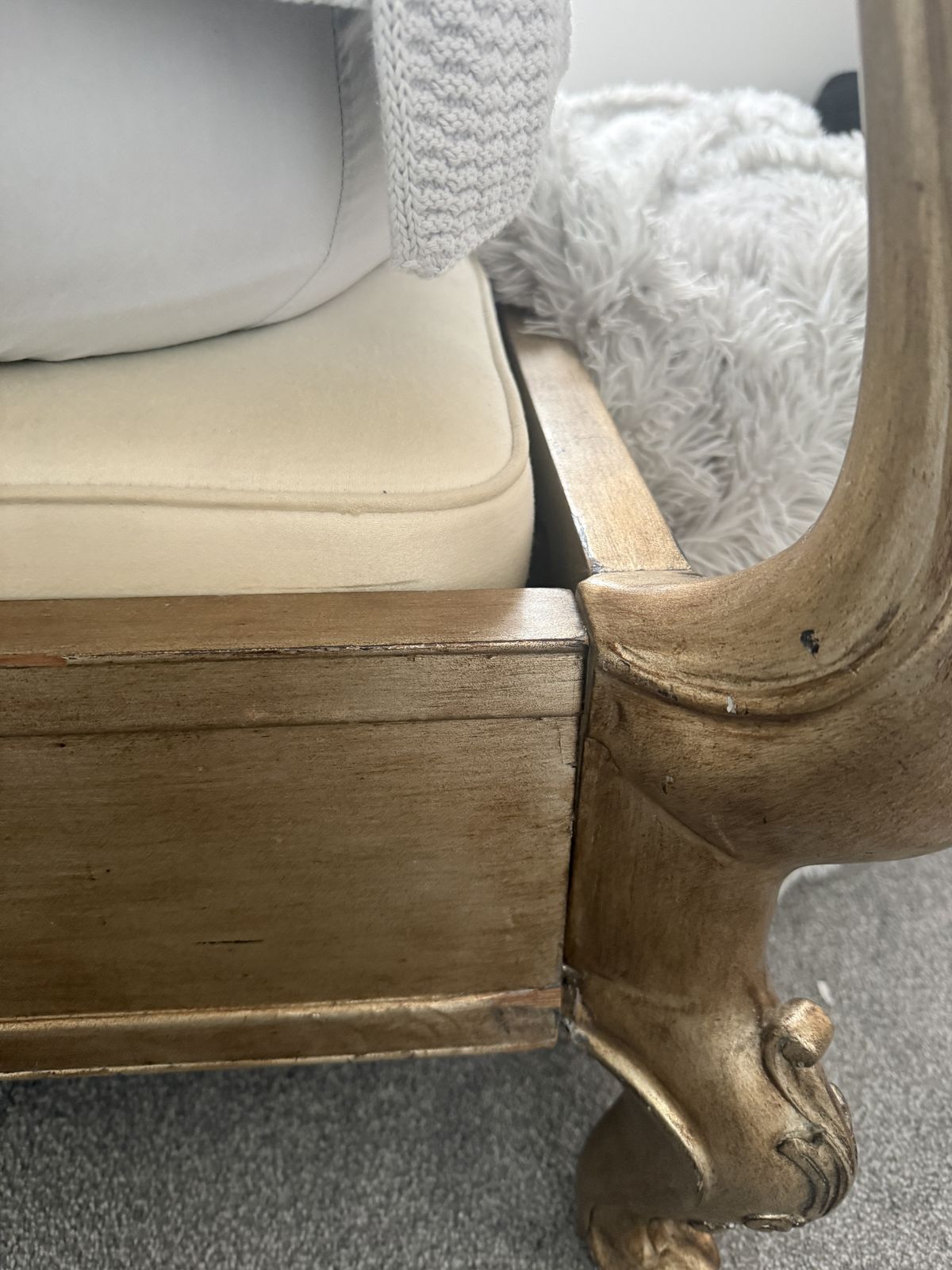 ‘ And So To Be D’versailles Leafed Super King Frame – Hand Carved Solid Wood French Style Bed photo 2495.0